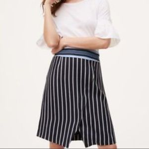Loft Mixed Stripe Wrap Pencil Skirt